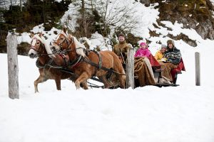 Pferdeschlittenfahrt im Salzburger Land